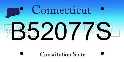B52077S Connecticut License Plate