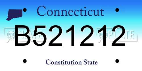 B521212 Connecticut License Plate