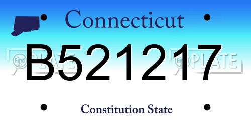B521217 Connecticut License Plate