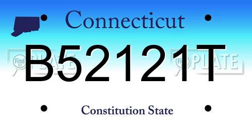 B52121T Connecticut License Plate