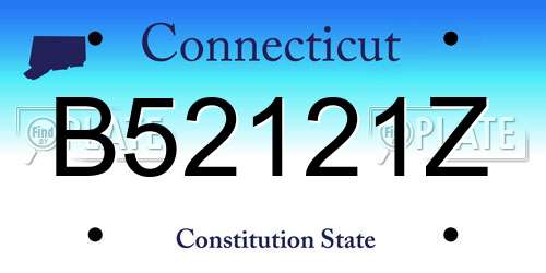 B52121Z Connecticut License Plate