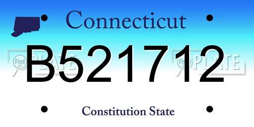 B521712 Connecticut License Plate