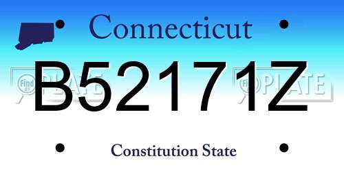 B52171Z Connecticut License Plate