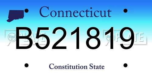 B521819 Connecticut License Plate