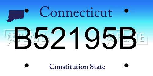 B52195B Connecticut License Plate
