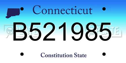 B521985 Connecticut License Plate