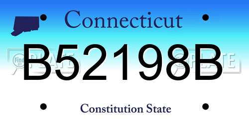 B52198B Connecticut License Plate