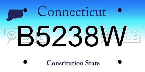 B5238W Connecticut License Plate