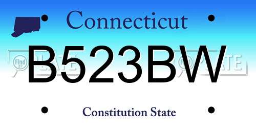 B523BW Connecticut License Plate