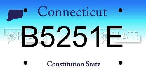 B5251E Connecticut License Plate