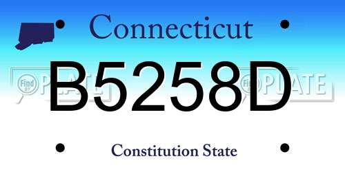 B5258D Connecticut License Plate