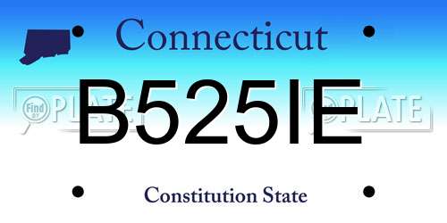 B525IE Connecticut License Plate