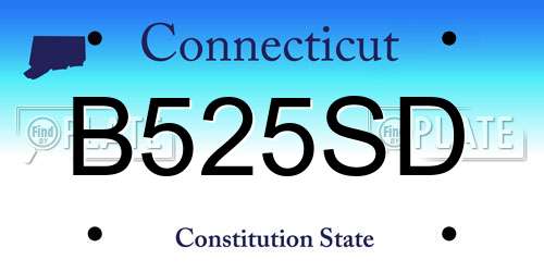 B525SD Connecticut License Plate