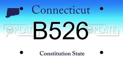 B526 Connecticut License Plate