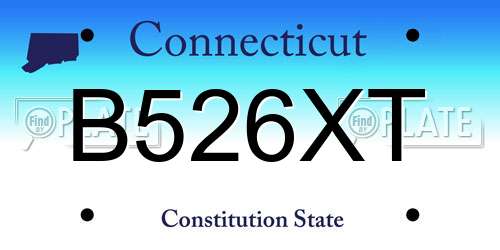 B526XT Connecticut License Plate