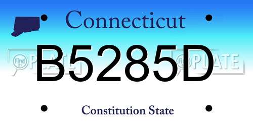 B5285D Connecticut License Plate