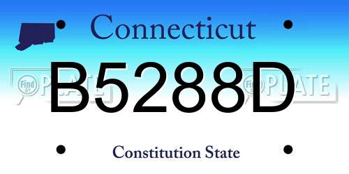 B5288D Connecticut License Plate