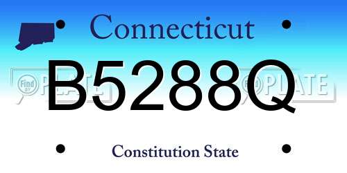 B5288Q Connecticut License Plate