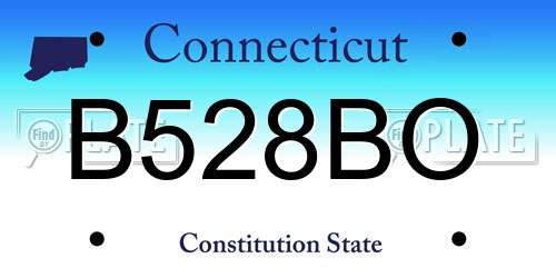 B528BO Connecticut License Plate
