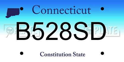 B528SD Connecticut License Plate
