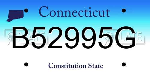 B52995G Connecticut License Plate