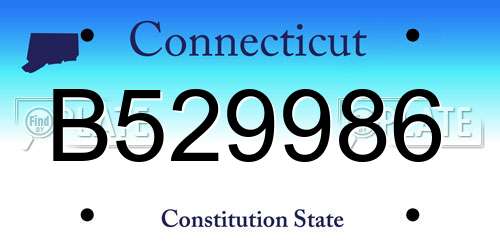 B529986 Connecticut License Plate