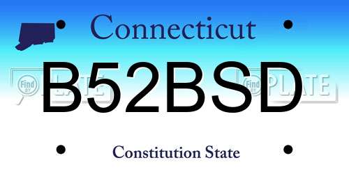 B52BSD Connecticut License Plate