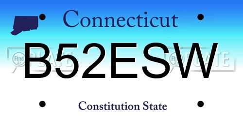 B52ESW Connecticut License Plate
