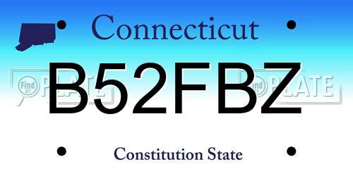 B52FBZ Connecticut License Plate