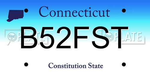 B52FST Connecticut License Plate