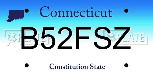 B52FSZ Connecticut License Plate