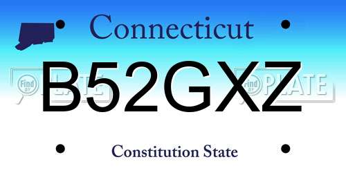 B52GXZ Connecticut License Plate