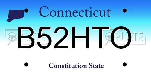 B52HTO Connecticut License Plate