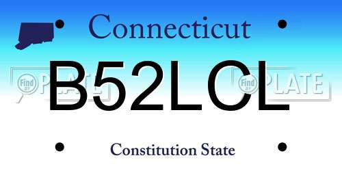 B52LCL Connecticut License Plate