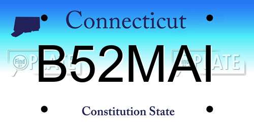 B52MAI Connecticut License Plate