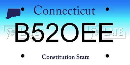 B52OEE Connecticut License Plate