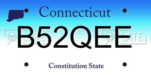 B52QEE Connecticut License Plate