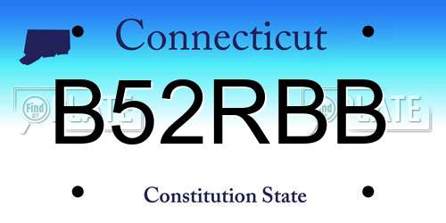 B52RBB Connecticut License Plate