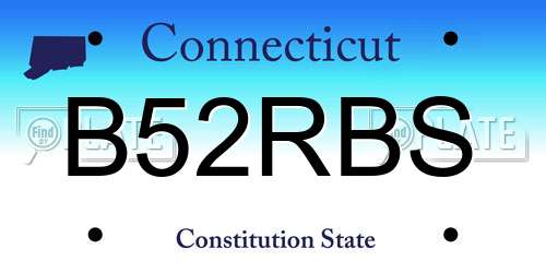 B52RBS Connecticut License Plate