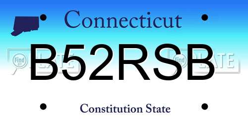 B52RSB Connecticut License Plate