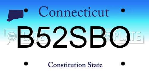 B52SBO Connecticut License Plate