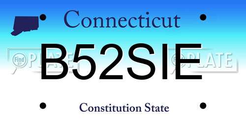 B52SIE Connecticut License Plate