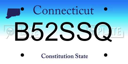 B52SSQ Connecticut License Plate
