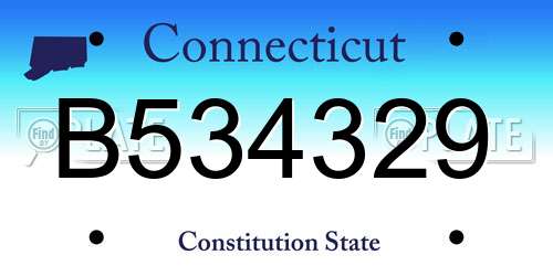 B534329 Connecticut License Plate