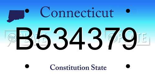 B534379 Connecticut License Plate