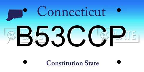 B53CCP Connecticut License Plate