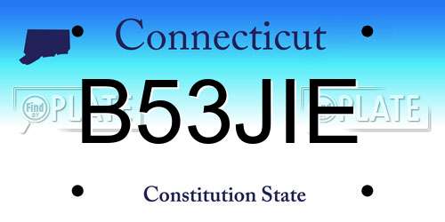 B53JIE Connecticut License Plate