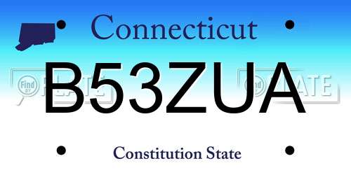 B53ZUA Connecticut License Plate