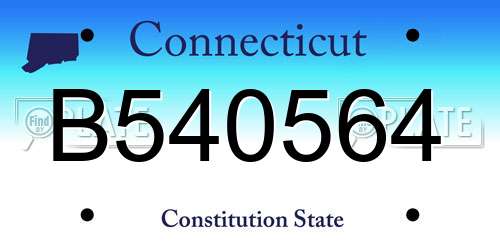 B540564 Connecticut License Plate