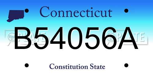 B54056A Connecticut License Plate